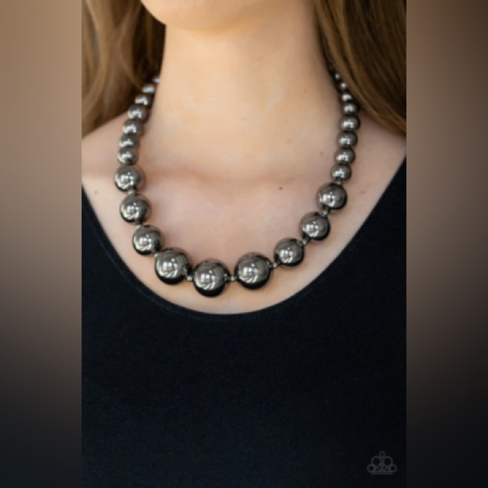 Paparazzi Jewelry - Living up to Reputation Black Necklace - Vintage